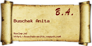 Buschek Anita névjegykártya